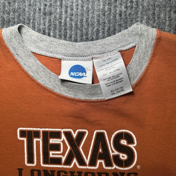 Y2K NCAA Texas Longhorns Graphic T Shirt UT Football‎ Youth XL 14/16 - Picture 3 of 6